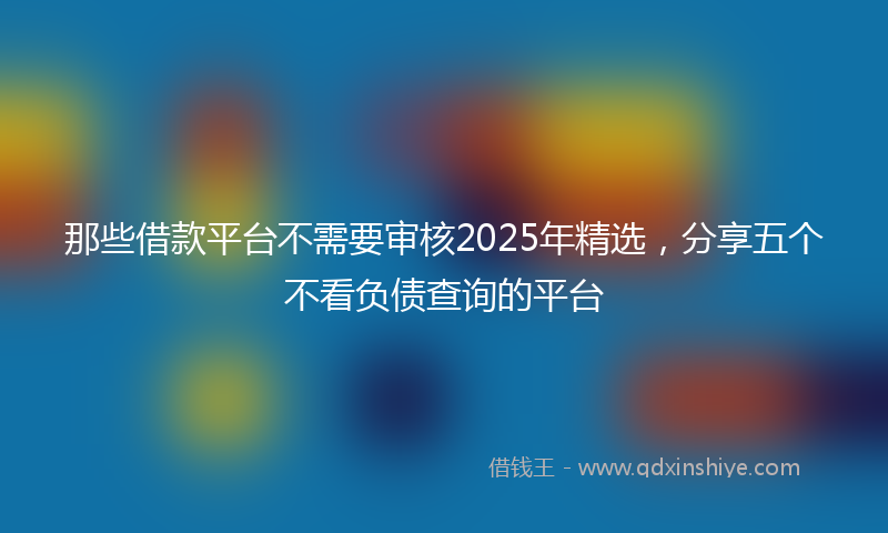 那些借款平台不需要审核2025年精选，分享五个不看负债查询的平台