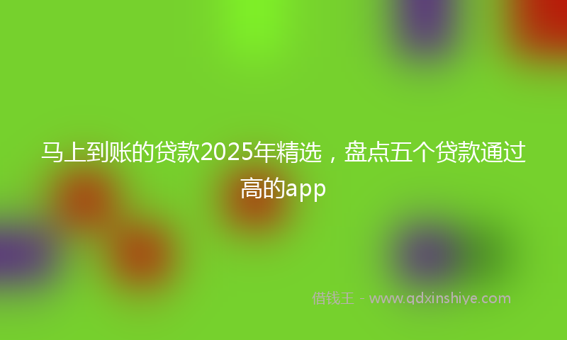 马上到账的贷款2025年精选，盘点五个贷款通过高的app