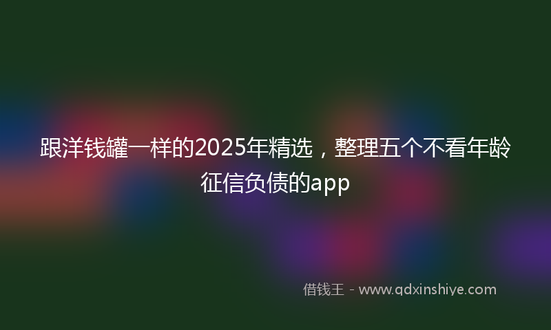 跟洋钱罐一样的2025年精选，整理五个不看年龄征信负债的app