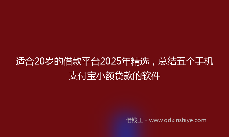 适合20岁的借款平台2025年精选，总结五个手机支付宝小额贷款的软件
