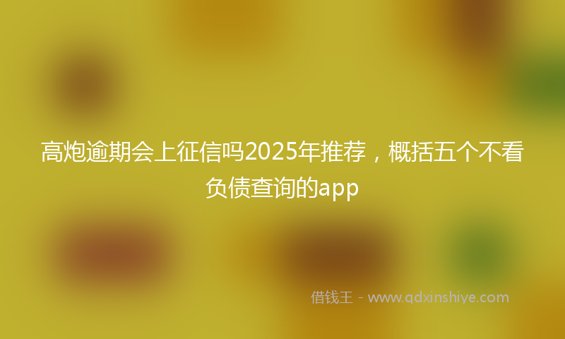 高炮逾期会上征信吗2025年推荐，概括五个不看负债查询的app