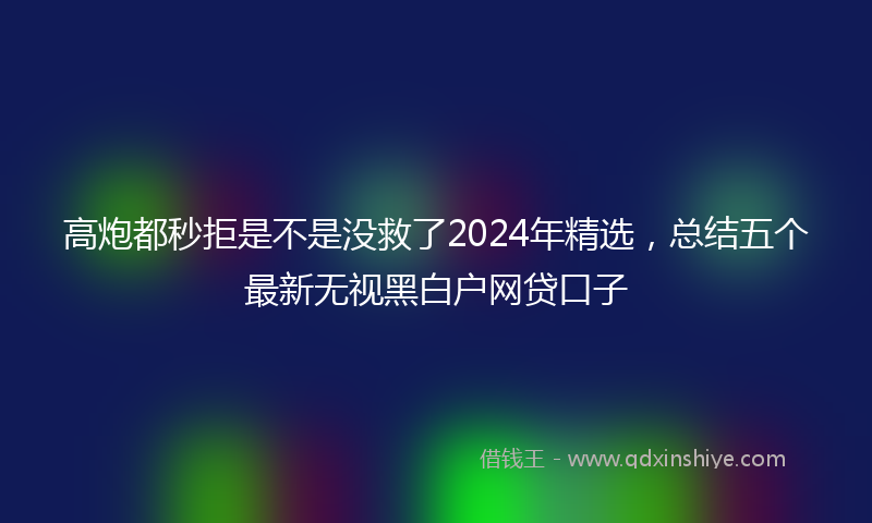 高炮都秒拒是不是没救了2024年精选，总结五个最新无视黑白户网贷口子