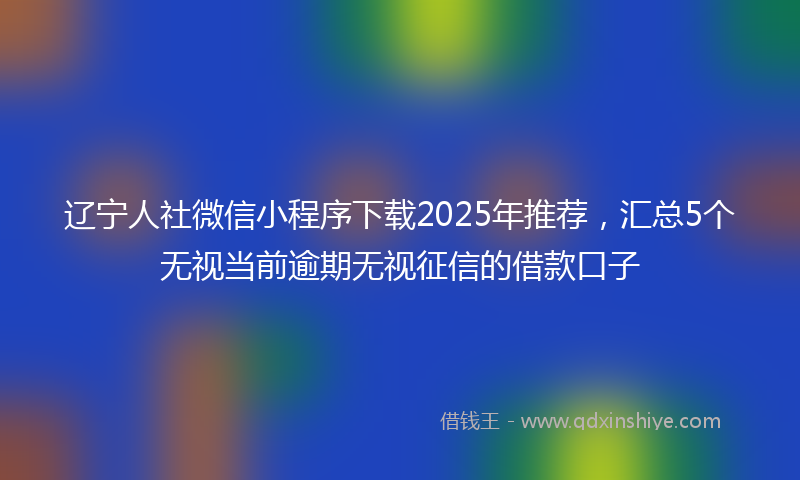 辽宁人社微信小程序下载2025年推荐，汇总5个无视当前逾期无视征信的借款口子