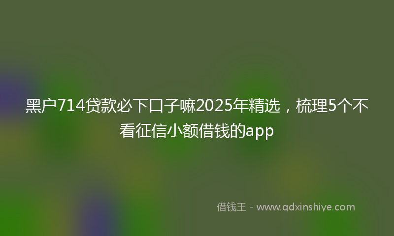 黑户714贷款必下口子嘛2025年精选，梳理5个不看征信小额借钱的app
