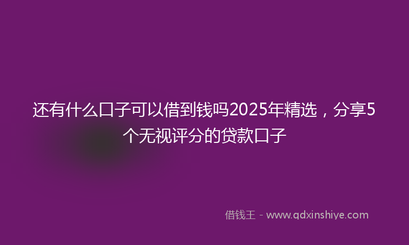 还有什么口子可以借到钱吗2025年精选，分享5个无视评分的贷款口子