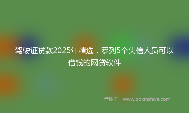 驾驶证贷款2025年精选，罗列5个失信人员可以借钱的网贷软件