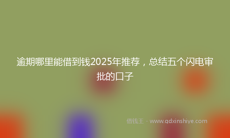 逾期哪里能借到钱2025年推荐，总结五个闪电审批的口子
