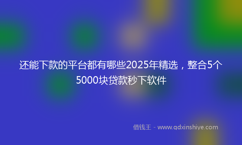 还能下款的平台都有哪些2025年精选，整合5个5000块贷款秒下软件