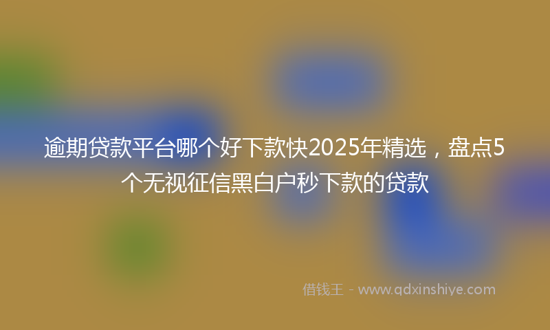 逾期贷款平台哪个好下款快2025年精选，盘点5个无视征信黑白户秒下款的贷款