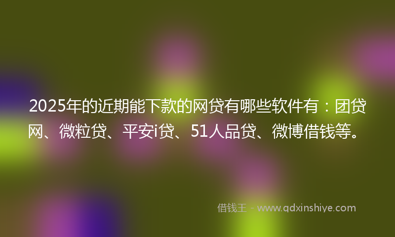 2025年的近期能下款的网贷有哪些软件有：团贷网、微粒贷、平安i贷、51人品贷、微博借钱等。