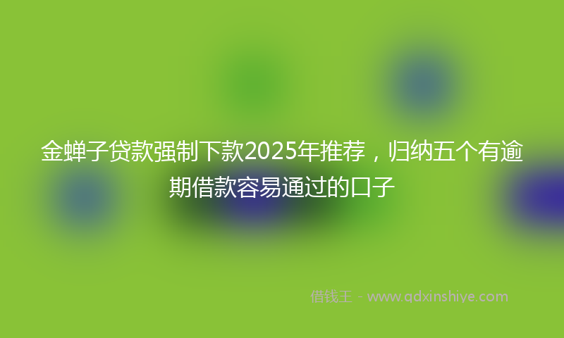 金蝉子贷款强制下款2025年推荐，归纳五个有逾期借款容易通过的口子