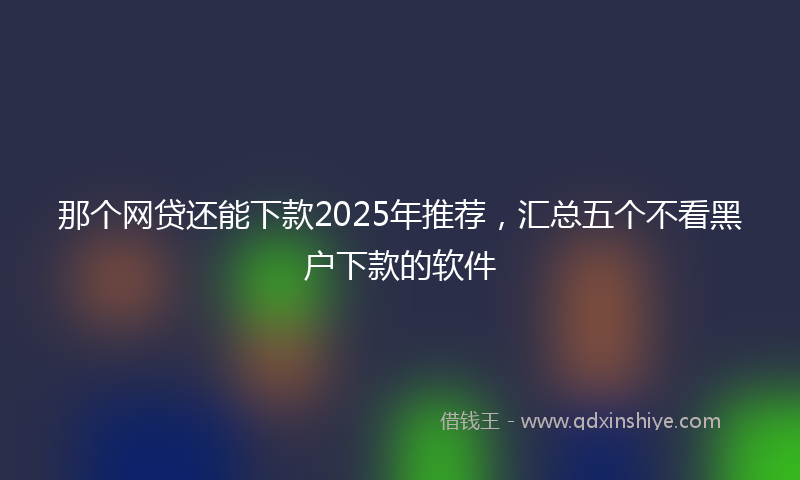 那个网贷还能下款2025年推荐，汇总五个不看黑户下款的软件