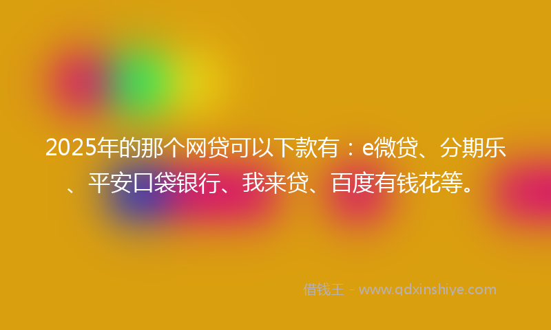 2025年的那个网贷可以下款有：e微贷、分期乐、平安口袋银行、我来贷、百度有钱花等。