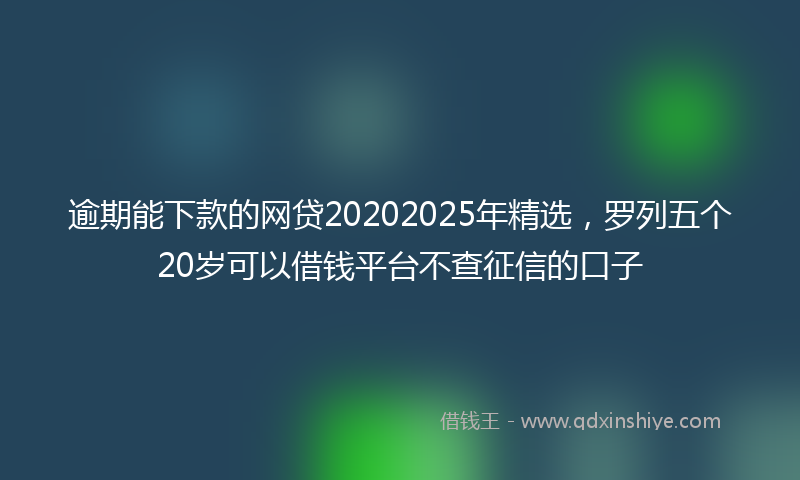 逾期能下款的网贷20202025年精选，罗列五个20岁可以借钱平台不查征信的口子