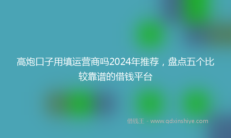 高炮口子用填运营商吗2024年推荐，盘点五个比较靠谱的借钱平台