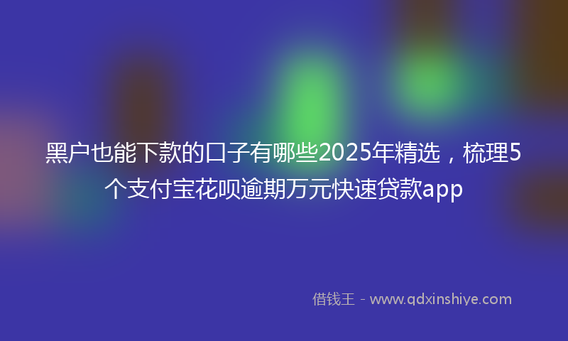 黑户也能下款的口子有哪些2025年精选，梳理5个支付宝花呗逾期万元快速贷款app