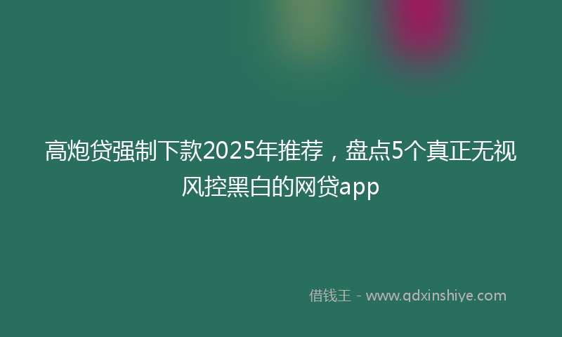 高炮贷强制下款2025年推荐，盘点5个真正无视风控黑白的网贷app