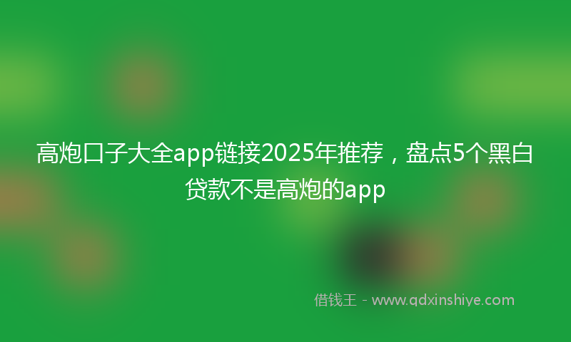 高炮口子大全app链接2025年推荐，盘点5个黑白贷款不是高炮的app