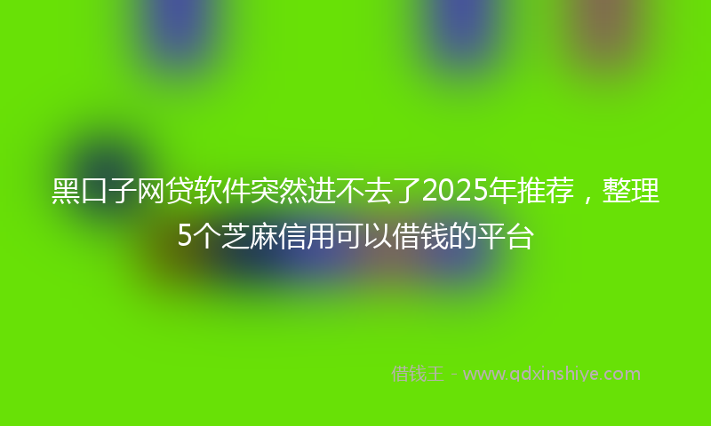 黑口子网贷软件突然进不去了2025年推荐，整理5个芝麻信用可以借钱的平台