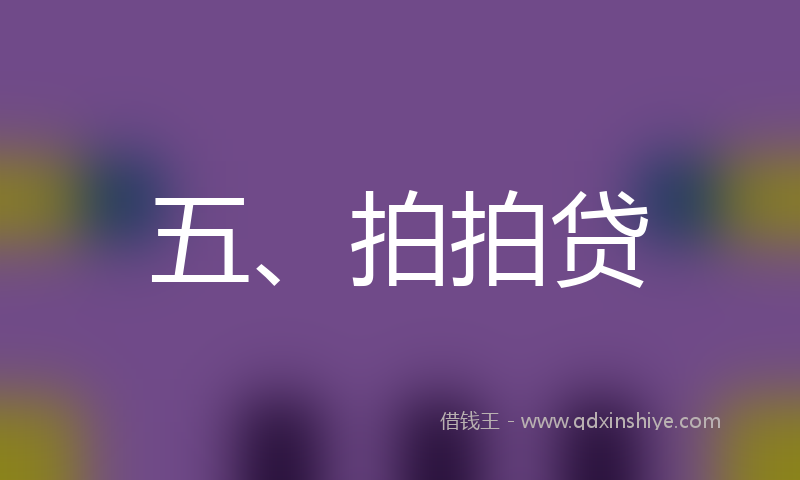 五、拍拍贷