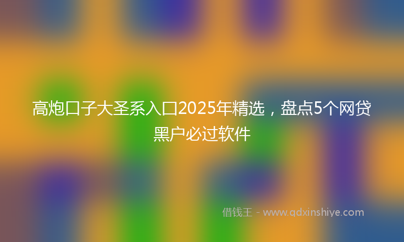 高炮口子大圣系入囗2025年精选，盘点5个网贷黑户必过软件