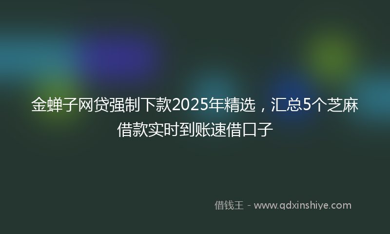 金蝉子网贷强制下款2025年精选，汇总5个芝麻借款实时到账速借口子