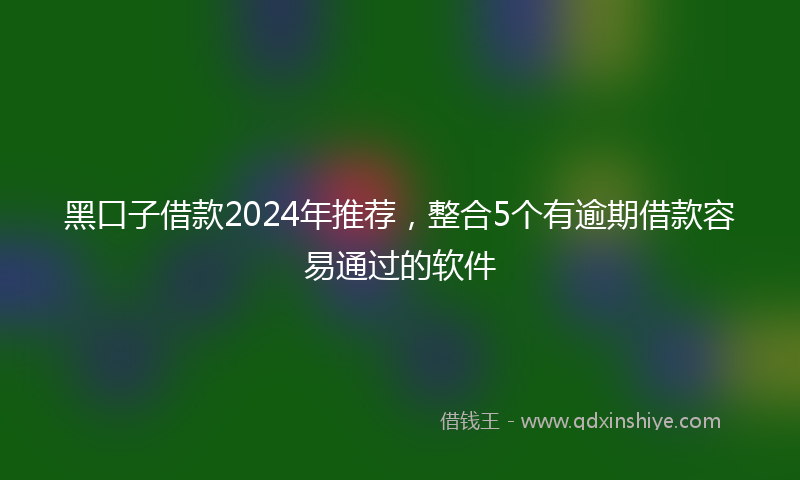 黑口子借款2024年推荐，整合5个有逾期借款容易通过的软件
