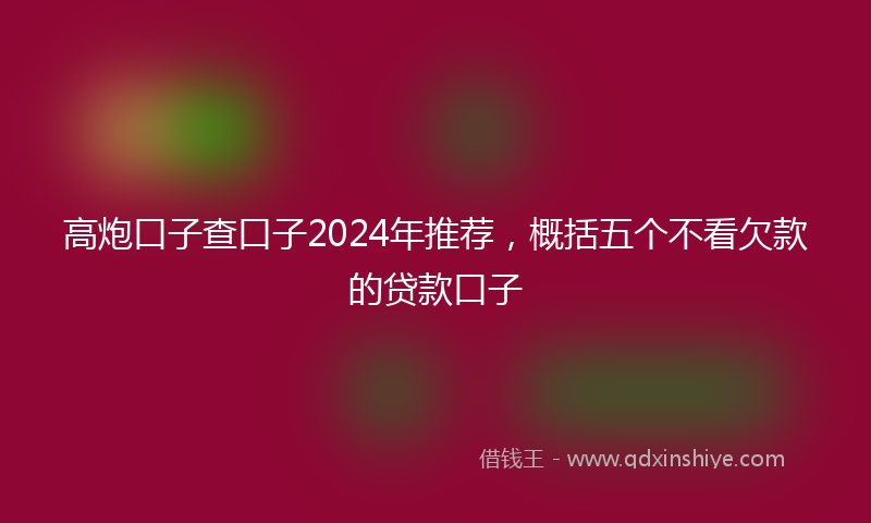 高炮口子查口子2024年推荐，概括五个不看欠款的贷款口子
