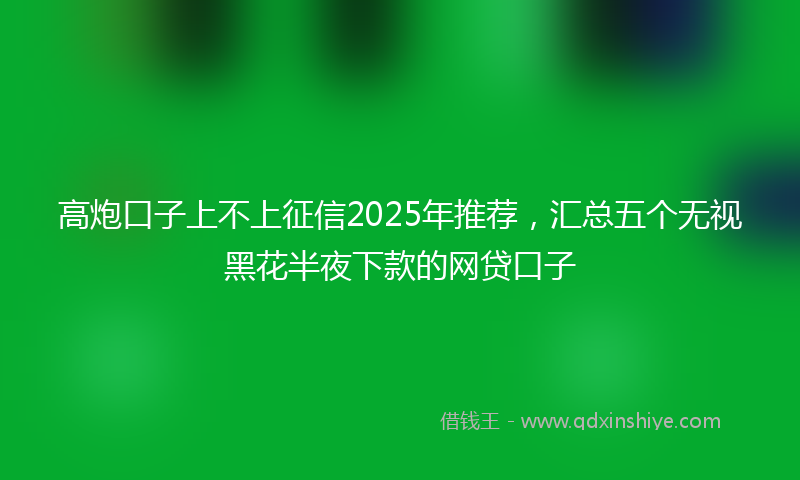 高炮口子上不上征信2025年推荐，汇总五个无视黑花半夜下款的网贷口子