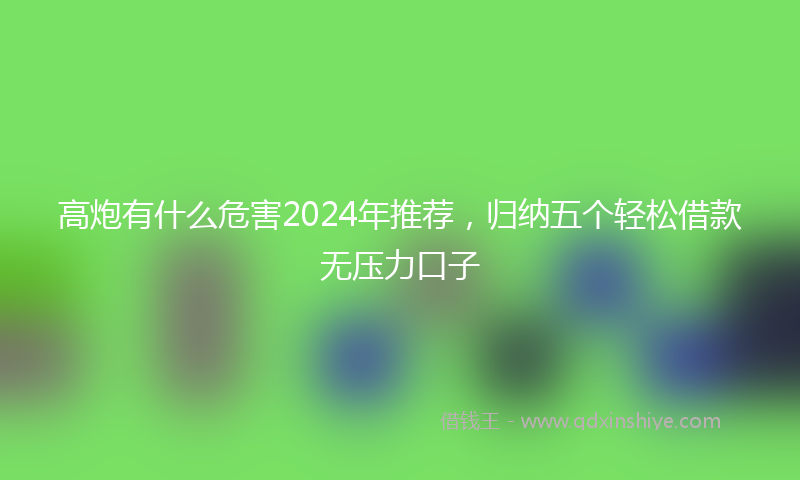 高炮有什么危害2024年推荐，归纳五个轻松借款无压力口子