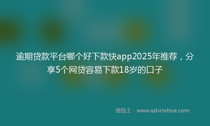 逾期贷款平台哪个好下款快app2025年推荐，分享5个网贷容易下款18岁的口子