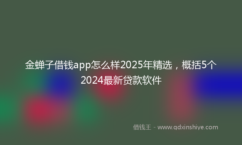 金蝉子借钱app怎么样2025年精选，概括5个2024最新贷款软件