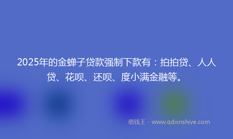 2025年的金蝉子贷款强制下款有：拍拍贷、人人贷、花呗、还呗、度小满金融等。