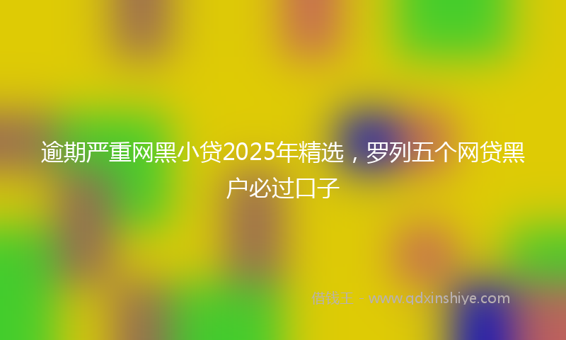 逾期严重网黑小贷2025年精选，罗列五个网贷黑户必过口子