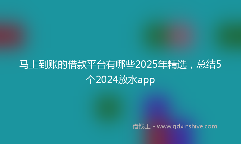 马上到账的借款平台有哪些2025年精选，总结5个2024放水app