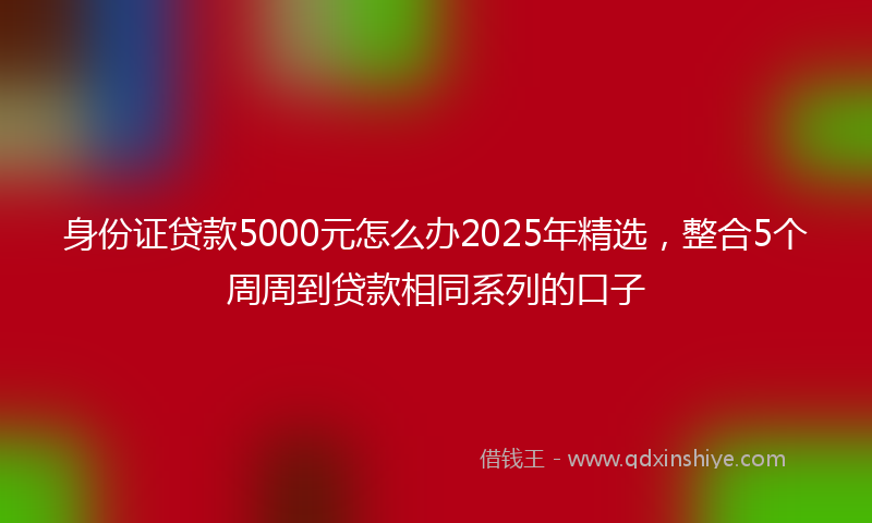身份证贷款5000元怎么办2025年精选，整合5个周周到贷款相同系列的口子