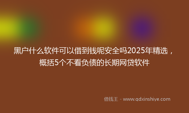 黑户什么软件可以借到钱呢安全吗2025年精选，概括5个不看负债的长期网贷软件