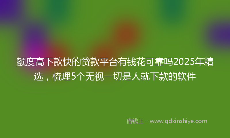 额度高下款快的贷款平台有钱花可靠吗2025年精选，梳理5个无视一切是人就下款的软件