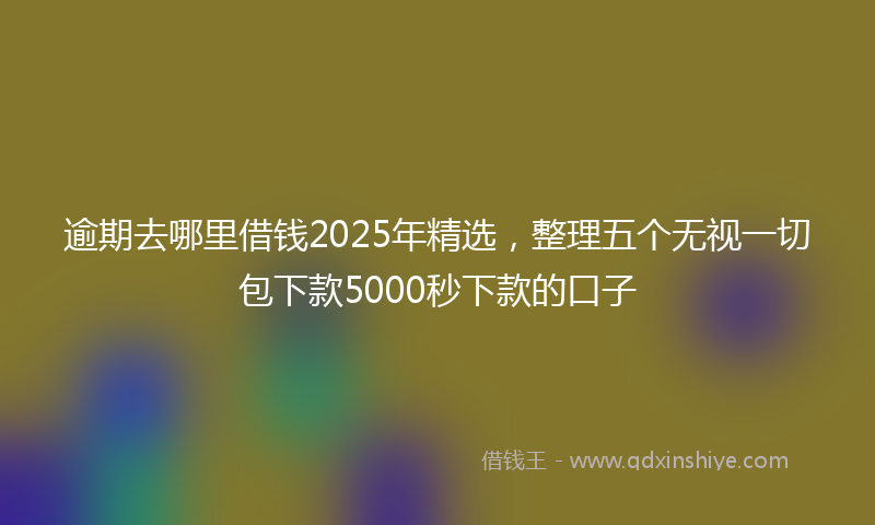 逾期去哪里借钱2025年精选，整理五个无视一切包下款5000秒下款的口子