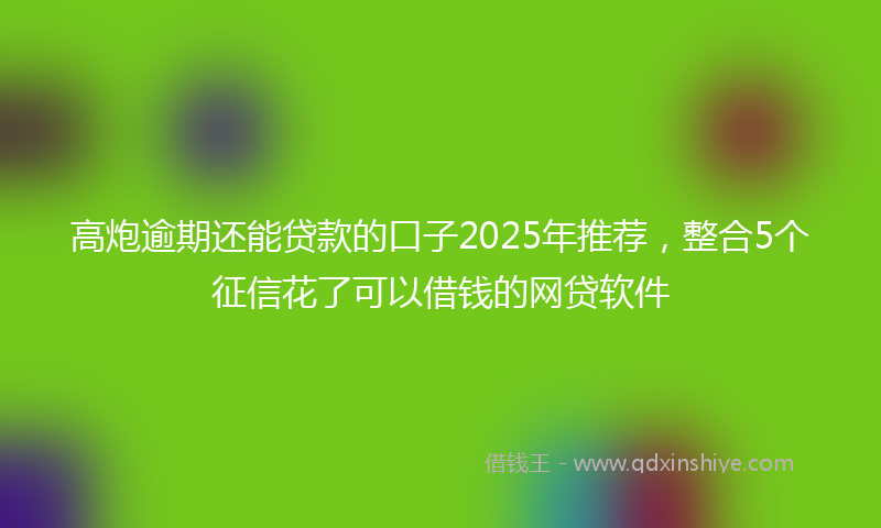 高炮逾期还能贷款的口子2025年推荐，整合5个征信花了可以借钱的网贷软件