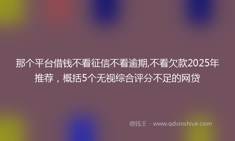 那个平台借钱不看征信不看逾期,不看欠款2025年推荐，概括5个无视综合评分不足的网贷