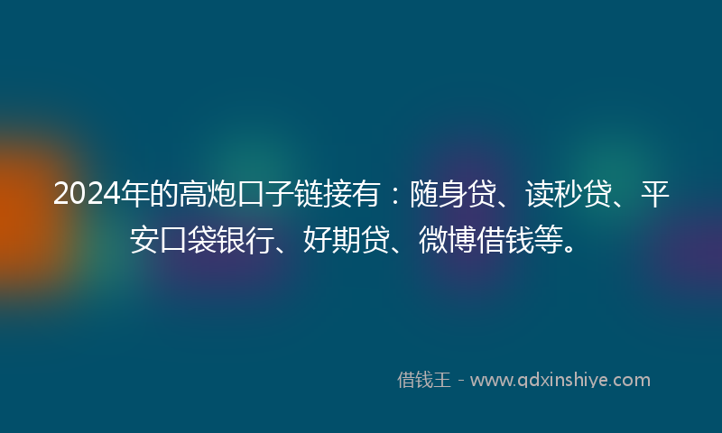 2024年的高炮口子链接有：随身贷、读秒贷、平安口袋银行、好期贷、微博借钱等。