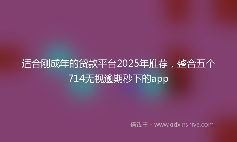 适合刚成年的贷款平台2025年推荐，整合五个714无视逾期秒下的app
