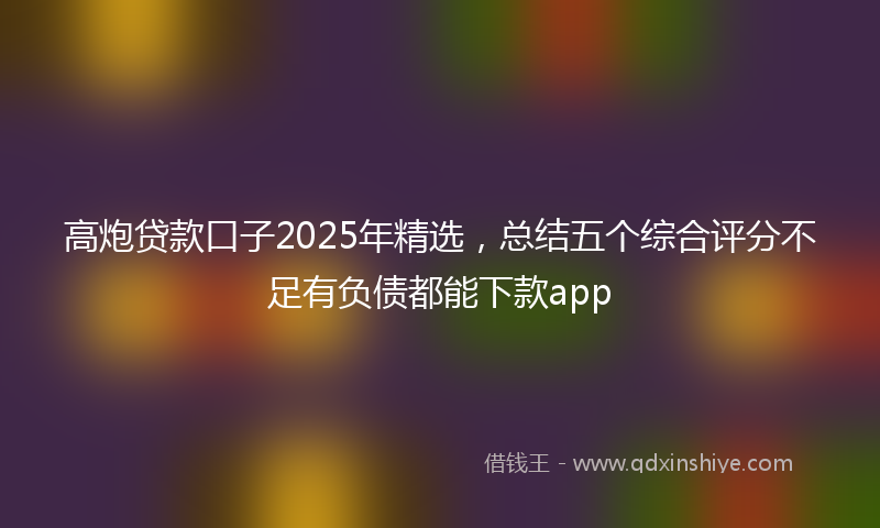 高炮贷款口子2025年精选，总结五个综合评分不足有负债都能下款app