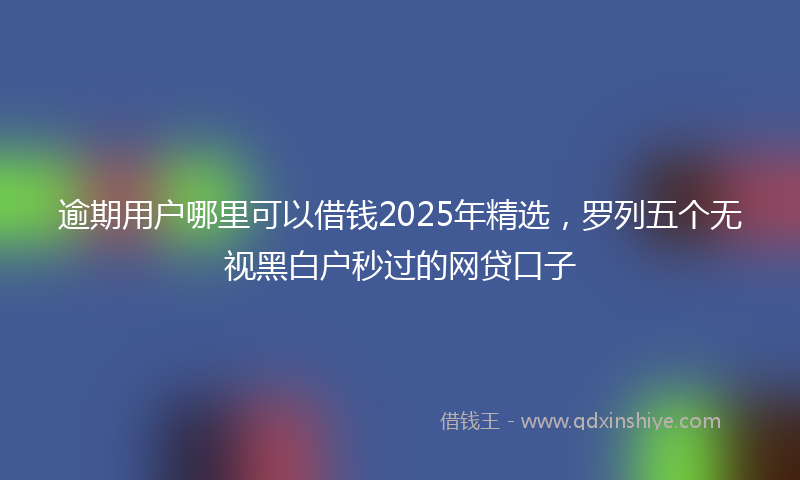 逾期用户哪里可以借钱2025年精选，罗列五个无视黑白户秒过的网贷口子