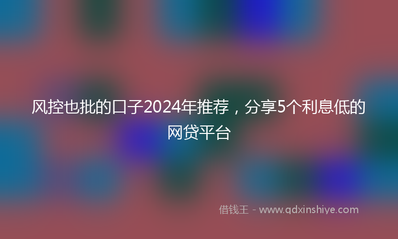 风控也批的口子2024年推荐，分享5个利息低的网贷平台