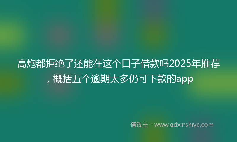 高炮都拒绝了还能在这个口子借款吗2025年推荐，概括五个逾期太多仍可下款的app