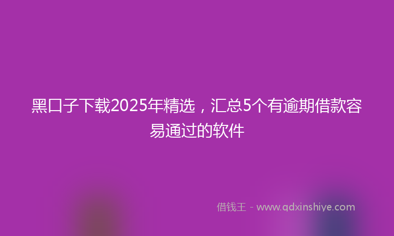 黑口子下载2025年精选，汇总5个有逾期借款容易通过的软件