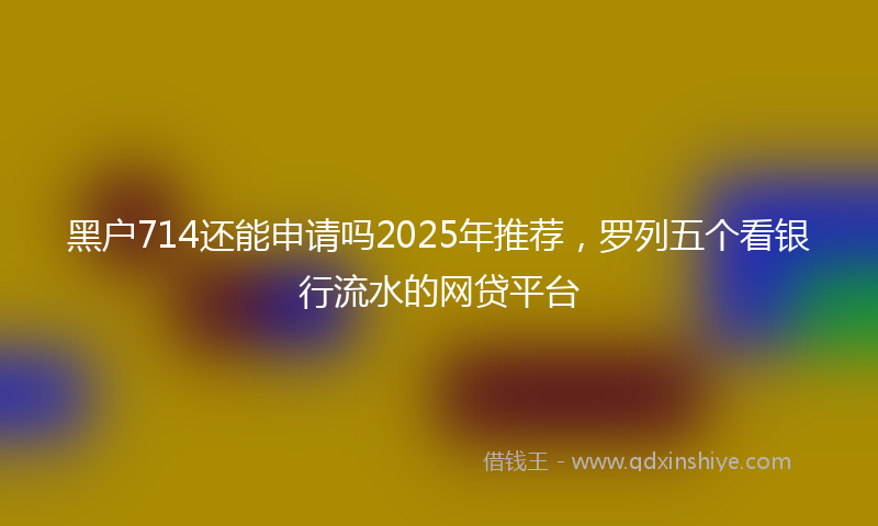 黑户714还能申请吗2025年推荐，罗列五个看银行流水的网贷平台