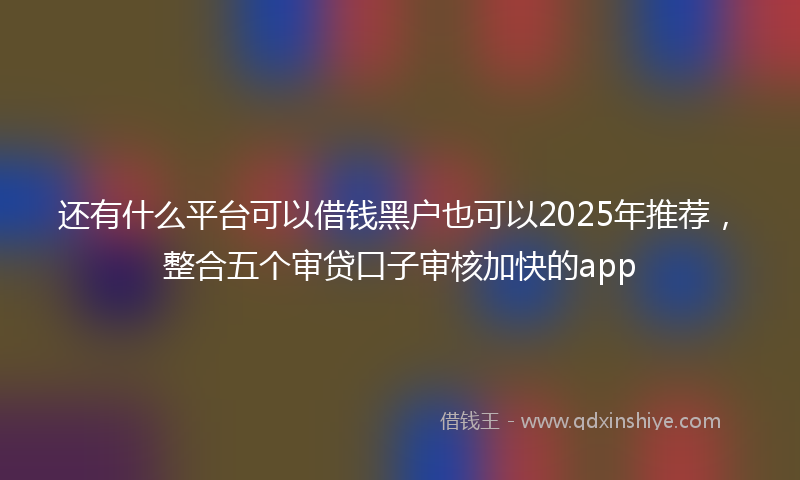还有什么平台可以借钱黑户也可以2025年推荐，整合五个审贷口子审核加快的app